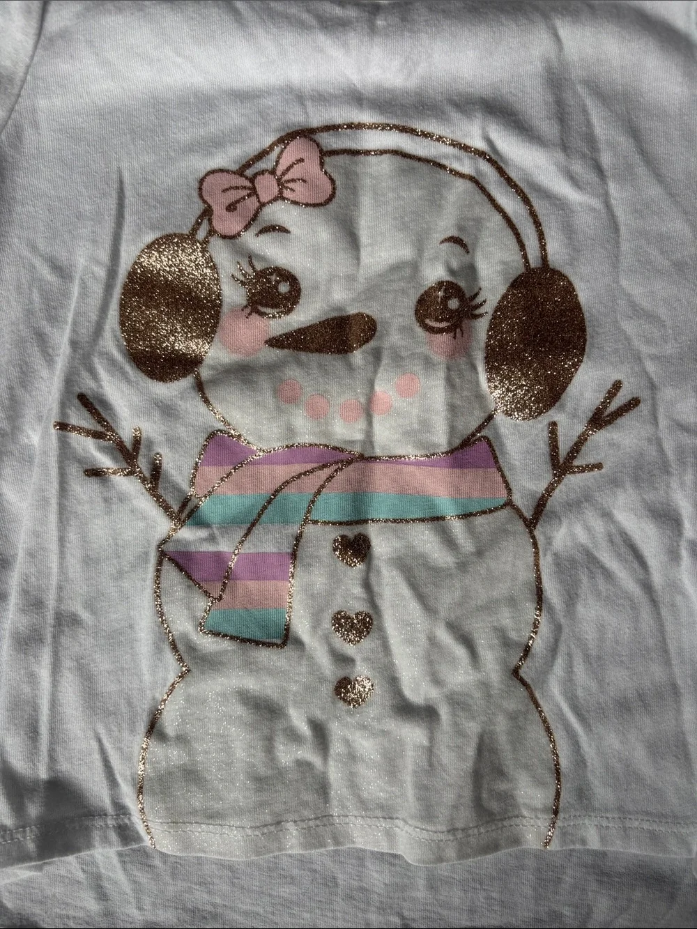 The Children's Place White Long-Sleeve Snowman Tee with Pink & Mint Accents